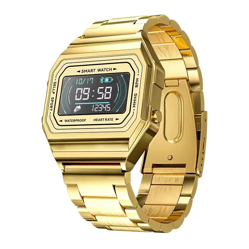 Fashion All Metal Smart Watch 0.96 inch Steel Strap Hs6621 Steps Blood Pressure Oxygen Message Sleep Control IP67 i6 Smartwatch