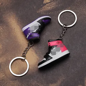 Drop shipping mini pvc high quality air force 1 sneaker keychain keychains 3d