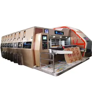 High quality lead edge feeding pizza box flexo slotting die cutting machine cardboard printing