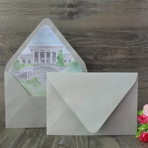 Thời trang cá nhân lá vàng mời phong bì với bên trong lót in ấn - Product Image 6