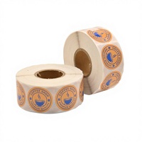 Rouleau d'autocollants permanents en vinyle adhésif écologique, durable, imperméable, impression personnalisée, estampage à froid pour bouteilles de café et aliments