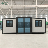 Casa Contenedor Plegable de 40 pies, Casas Modulares Prefabricadas de Lujo con Techo Inclinado, Casa Contenedor Expandible, Oficina Móvil para Jardín