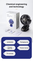 Ture 1800-3000-5400 mAh kỹ thuật số Clip Fan mini xách tay USB có thể sạc lại máy tính để bàn tiếng ồn thấp tuổi thọ pin dài <span class=keywords><strong>LED</strong></span> Đèn ngủ Fan - Product Image 6