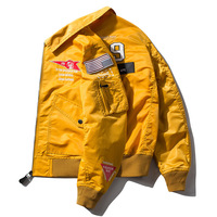 Veste bomber tactique imperméable pour homme, col rabattu vintage, veste de pilote, veste en nylon brodée sur mesure
