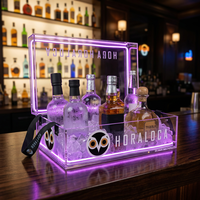 Nouveau design, seau à glace rectangulaire LED rechargeable, télécommande, pour boîte de nuit, bar, fête, acrylique, portable, étanche
