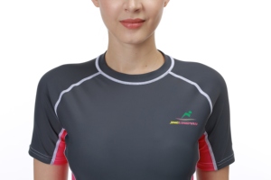 Custom Printed <strong>Women</strong> Rashguard Short Sleeve Surf <strong>Shirt</strong> UPF50 Plus Swimwear Top Sublim Rash Guard Supplier <strong>Swim</strong> Protective Wear - Product Image 3