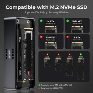 TESmart 80Gbps M.2 SSD carcasa 7000 MB/s soporte Thunderbolt5 USB4 conectividad PCIe 5,0 NVMe carcasa - Product Image 4