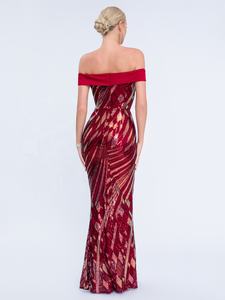 Gaun pesta malam model mermaid panjang menjuntai, satu bahu, bahan satin natural modern untuk wanita, cocok untuk pesta dansa/prom. - Product Image 2