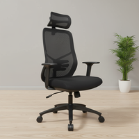 Chaise de bureau ergonomique minimaliste avec appui-tête en tissu inclus, accoudoirs réglables en hauteur, haute qualité, pour la maison, l'hôpital, l'école, l'atelier