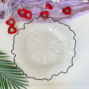 Assiette de présentation CPC 13 pouces en plastique transparent or rose, vente en gros, pour mariage et fête, réutilisable, élégante et économique - Product Image 4