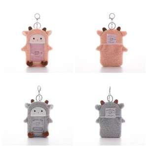 Sevimli Hayvanlar Peluş Fotoğraf Kartı Tutucu Peluş Anahtarlık Yumuşak Karikatür Peluş Hayvan Kimlik Kartı Tutucu Koruyucu Kart Kapağı - Product Image 4