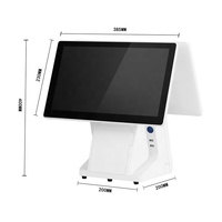 Máquina POS Portátil de 15.6 Pulgadas con Pantalla Táctil Doble Caja Registradora con Impresora Integrada Sistema de Caja Registradora y Dispositivo de Punto de Venta con Báscula