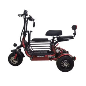 Trottinette électrique pliable à 3 roues 2026 |   Design sportif blanc et rouge |   Tricycle électrique à double usage pour animaux de compagnie et <span class=keywords><strong>passagers</strong></span> - Product Image 2
