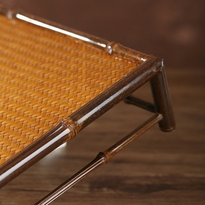 Bamboo Woven <b>Tea</b> <b>Tray</b> Rectangle Lacquered Purple Bamboo Mingtai Tableware Storage <b>Tray</b> For <b>Tea</b> Set - Product Image 3