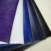 Tissu en cuir PU froissé bleu marine vintage, 0,95 mm, 140 cm, pour manteau, veste, tissu coupe-vent élégant