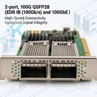 Adaptateur Ethernet filaire 2 ports PCIe4.0x16 Mellanox CX-5 Ex 100GbE QSFP28 MCX556A-EDAT pour serveur en stock