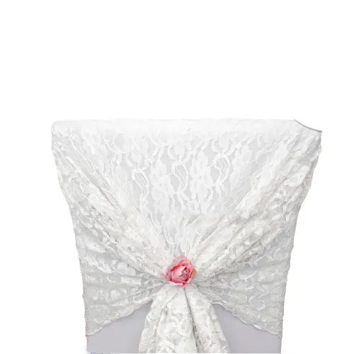 white lace flower chair sash for wedding decoration