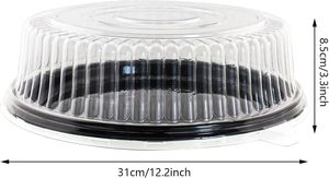 10" Disposable PET <b>Plastic</b> <b>Food</b> <b>Container</b> with Embossing for Birthday Wedding Cake Packaging - Product Image 2