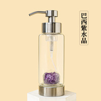 Vente en gros de bouteille en cristal d'améthyste de guérison naturelle Bouteille de pompe à gravier en cristal Accueil Hôtel Articles d'usage quotidien