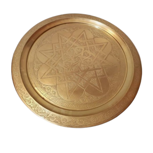 Ensemble de quatre grands plateaux de service pour restaurants et traiteur de mariage, finition or moderne et sûre, grande assiette de présentation - Product Image 6