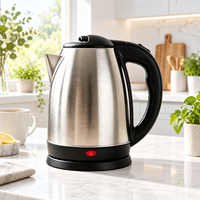 Bouilloire Électrique en Acier Inoxydable OEM 1500W 2L, Vente en Gros Usine, Portable pour Usage Domestique, Arrêt Automatique, Protection Anti-Ébullition à Sec