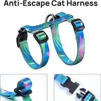 Ensemble Harnais et Laisse pour Chat Anti-Évasion Type H Réglable Respirant pour Chatons Petits Chats Promenade en Extérieur