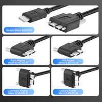 Câble USB3.1 Gen1 Type-C vers Micro USB-B mâle plaqué or avec gaine en PVC anti-interférence 10 Gbps, vis de fixation pour caméra