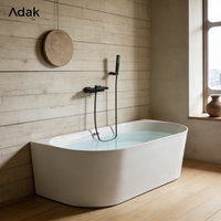 Baignoire de massage rectangulaire autoportante en acrylique Adak, avec drain, pour intérieur, garantie 5 ans, écologique, facile à nettoyer