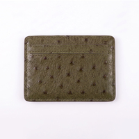 Porte-cartes en cuir véritable à motif d'autruche LZ Factory, étui fin pour cartes de crédit, ultra fin, minimaliste, portefeuille unisexe