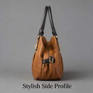 Bolso de Mano de Diseño en Cuero PU para Mujer, Bolso de Hombro de Lujo con Cierre de Cremallera, Forro de Poliéster Portátil y Anti-Robo - Product Image 5