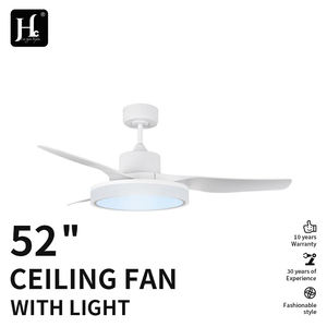 Ventilateur de plafond moderne HSG Best Seller 42/52 pouces avec lumière, noir/blanc, 3 pales, télécommande, corps de lampe en fer, vente en gros - Product Image 3