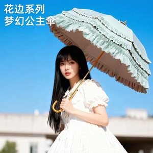 Parapluie Lolita à volants superposés, design princesse, 8 baleines en alliage, résistant aux UV, ouverture manuelle, design mignon, pour fêtes, utilisation ensoleillée et pluvieuse - Product Image 3
