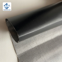 Bâche en tissu PVC enduit imperméable noir, légère (380-500 g/m²), simple face, pour housses de protection d'équipement