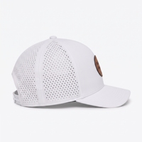 Casquette de baseball ajustable imperméable à 6 panneaux avec patch en cuir personnalisé de la marque T&L, style Techwear, pour la performance, vente en gros
