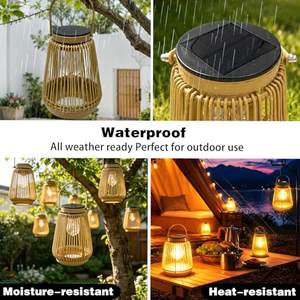 Creative Iron Metal <b>Solar</b> <b>Lantern</b> Outdoor Waterproof Detachable Patio Table Decoration Light for <b>Garden</b> Pavilion - Product Image 4