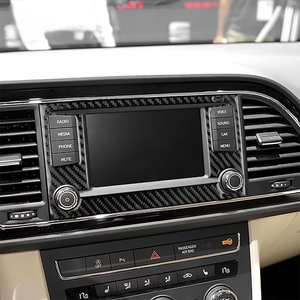 Véritable <span class=keywords><strong>autocollant</strong></span> en Fiber de carbone souple pour <span class=keywords><strong>Seat</strong></span> <span class=keywords><strong>Leon</strong></span> 2013 2014 2015 LHD RHD voiture contrôle Central écran cadre intérieur accessoires - Product Image 5