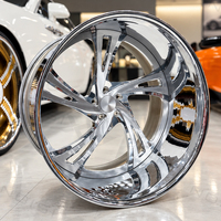 Jantes forgées Chrome Deep Lip 2 pièces 20 22 24 26 pouces 5x114.3 5x120 5x127 pour Chevy Camaro Chevelle Impala Muscle Car