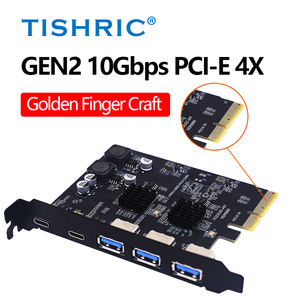 Tishric Pcie 4x Naar Type-C * <span class=keywords><strong>2</strong></span> Usb * 3 Uitbreidingskaart Usb3.<span class=keywords><strong>2</strong></span> Gen2 10gbp/S Full Speed Adapter Kaart Ams3142 Chip Onlyfor Windows Pc - Product Image 6
