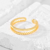 HY-RD0347 minimaliste géométrique Double couche réglable anneaux véritable 925 en argent Sterling à la mode anneaux bijoux fins pour les femmes
