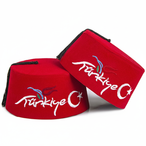 Tradizionale Nappa Pouf-<span class=keywords><strong>Turco</strong></span> Fez <span class=keywords><strong>Cappello</strong></span> di Colore Rosso Da Turchia - Product Image 2