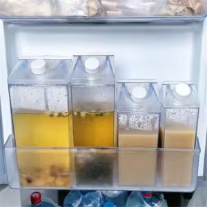 <b>Hot</b> Sale Creative Transparent Plastic <b>Water</b> <b>Bottle</b> With Custom Logo Bpa Free Milk Box Carton Shaped <b>Water</b> <b>Bottle</b> - Product Image 2