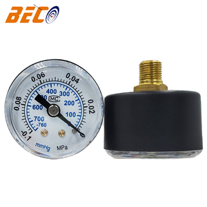 Manomètre à tube Bourdon BECO 1,5 pouce -0,1 MPa -760 mmHg, précision 2,5 %, certifié CE pour <span class=keywords><strong>mini</strong></span>-videur rotatif à aubes pour climatisation - Product Image 1