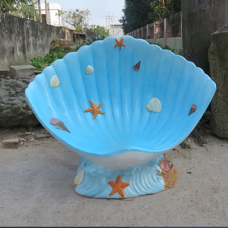 키즈 파크 지역 해양 공원 상가 장식용 유리 섬유 조개 시트 조각 판매