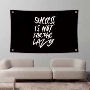 ขายส่งธงขนาด 3x5 ฟุต (90x150 ซม.) ผ้าพรีเมียม พิมพ์ลายดิจิทัล "ความสำเร็จไม่ได้เกิดขึ้นง่ายๆ" - Product Image 2