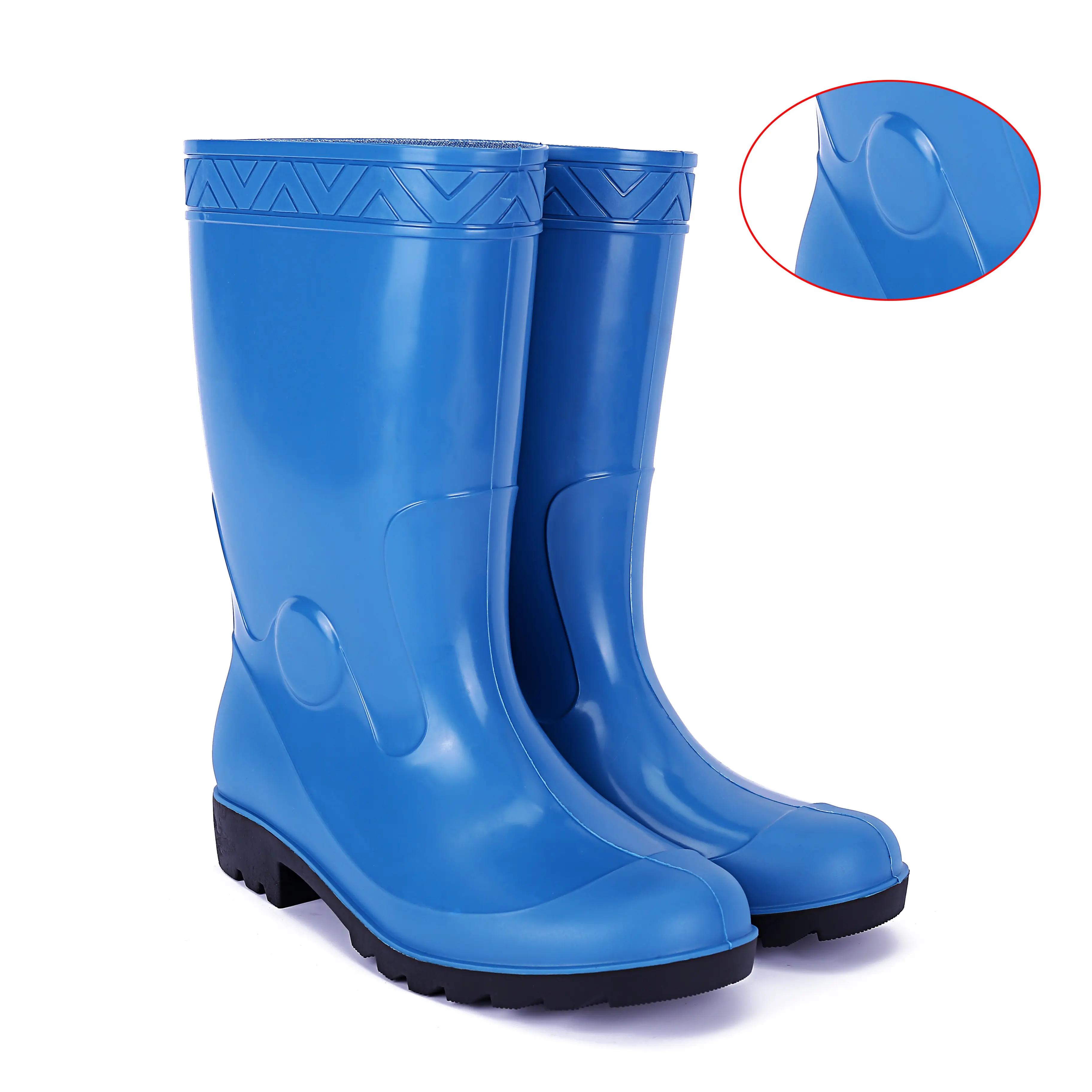 Botas de lluvia largas de Pvc, botas de goma impermeables de fábrica, populares, baratas