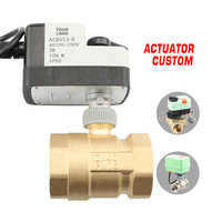 Vanne à boisseau sphérique électrique bidirectionnelle en laiton DN15 avec actionneur solénoïde à commande manuelle DC12V-24V AC110V-230V 0-10 bars OEM
