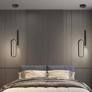 Lustre LED suspendu au design moderne <span class=keywords><strong>et</strong></span> minimaliste, <span class=keywords><strong>luminaire</strong></span> décoratif d'intérieur, style nordique, idéal pour une chambre à coucher ou un chevet - Product Image 5