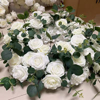 Fleurs en cercle artificielles Centres de table 60cm Roses blanches Guirlande de fleurs de mariage pour décorations de bougeoirs