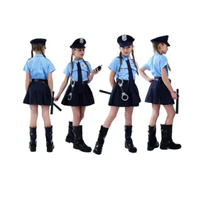 Fuyu Hollywood Baby Girl Toddler Cosplay uniforme della polizia bambina manica corta abbigliamento Set abiti per bambini