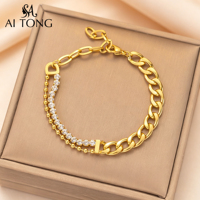 Pulseras de Cadena de Moda con Dijes de Mariposa y Corazón, Chapadas en Oro de 18K, de Acero Inoxidable, Multiestilo, Resistentes al Agua, para Mujer, Regalo